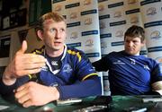 13 January 2009; Leinster's Leo Cullen, left, and Malcolm O'Kelly at a press conference ahead of their Heineken Cup Pool 2 match against London Wasps. Bective Rangers Clubhouse, Donnybrook, Dublin. Picture credit: Brian Lawless / SPORTSFILE