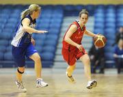 11 January 2009; Helena Kenny, DCU Mercy, in action against Denise Walsh, Team Montenotte Hotel Cork. Basketball Ireland Women's SuperLeague National Cup Semi-Final 2008, Team Montenotte Hotel Cork v DCU Mercy, National Basketball Arena, Tallaght, Dublin. Picture credit: Stephen McCarthy / SPORTSFILE