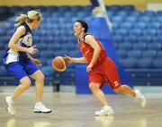 11 January 2009; Lindsey Peat, DCU Mercy, in action against Nollaig Cleary, Team Montenotte Hotel Cork. Basketball Ireland Women's SuperLeague National Cup Semi-Final 2008, Team Montenotte Hotel Cork v DCU Mercy, National Basketball Arena, Tallaght, Dublin. Picture credit: Stephen McCarthy / SPORTSFILE