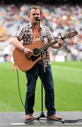8 August 2015; Singer Marty Mone performs 'Hit The Diff' at half-time. GAA Football All-Ireland Senior Championship Quarter-Final, Monaghan v Tyrone. Croke Park, Dublin. Picture credit: Stephen McCarthy / SPORTSFILE