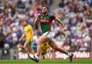 8 August 2015; Aidan O'Shea, Mayo, celebrates after scoring his side's first goal. GAA Football All-Ireland Senior Championship Quarter-Final. Donegal v Mayo, Croke Park, Dublin. Picture credit: Stephen McCarthy / SPORTSFILE