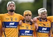 30 July 2015; Clare players, from left, Conor Cleary, Stephen Ward and Ryan Taylor. Bord Gáis Energy Munster GAA Hurling U21 Championship Final, Clare v Limerick. Cusack Park, Ennis, Co. Clare. Picture credit: Stephen McCarthy / SPORTSFILE