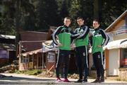 13 August 2015; Ireland's, from left, Dean Walsh, light welter weight, Joe Ward, light heavy weight, and Michael Conlan, bantam weight, ahead of their semi-final bouts. EUBC Elite European Boxing Championships, Samokov, Bulgaria. Picture credit: Pat Murphy / SPORTSFILE