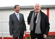 16 January 2009; Jeff Kenna who was unveiled as the new manager of St Patricks Athletic with board member Phil Mooney after a press conference. Richmond Park, Inchicore, Dublin. Picture credit: David Maher / SPORTSFILE