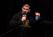 16 January 2009; Former Cage Warriors light heavyweight champion Michael Bisping during a Q&A session ahead of tomorrow's UFC 93 Ultimate Fighting Championship. The O2, Dublin. Picture credit: Brian Lawless / SPORTSFILE