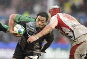 17 January 2009; Chris Malone, Harlequins, in action against Kieron Dawson, Ulster. Heineken Cup, Pool 4, Round 5, Ulster v Harlequins, Ravenhill Park, Belfast, Co. Antrim. Picture credit: Oliver McVeigh / SPORTSFILE