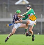18 January 2009; Derek Molloy, Offaly, in action against Fergal Healy, Galway. Walsh Cup, Offaly v Galway, O'Connor Park, Tullamore, Co. Offaly. Picture credit: David Maher / SPORTSFILE