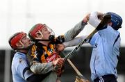 18 January 2009; John Mulhall, Kilkenny, in action against Niall Corcoran, left, and Stephen Hiney, Dublin. Walsh Cup, Dublin v Kilkenny, Parnell Park, Dublin. Picture credit: Stephen McCarthy / SPORTSFILE