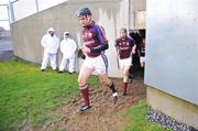 18 January 2009; Galway captain Shane Kavanagh leads the Galway players out onto the pitch for the start of the game. Walsh Cup, Offaly v Galway, O'Connor Park, Tullamore, Co. Offaly. Picture credit: David Maher / SPORTSFILE