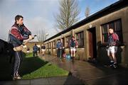 18 January 2009; Galway players warming up outside their dressing before the game. Walsh Cup, Offaly v Galway, O'Connor Park, Tullamore, Co. Offaly. Picture credit: David Maher / SPORTSFILE