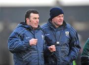 18 January 2009; Galway selector Joe Connolly, left, with John McIntyre, Galway manager, during the game. Walsh Cup, Offaly v Galway, O'Connor Park, Tullamore, Co. Offaly. Picture credit: David Maher / SPORTSFILE