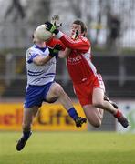 18 January 2009; Raymond Mulgrew, Tyrone, in action against Mark McNally, Monaghan. Gaelic Life Dr. McKenna Cup, Section B, Tyrone v Monaghan, Healy Park, Omagh, Co. Tyrone. Picture credit: Oliver McVeigh / SPORTSFILE