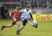 18 January 2009; Dessie Mone, Monaghan, in action against Davy Harte, Tyrone. Gaelic Life Dr. McKenna Cup, Section B, Tyrone v Monaghan, Healy Park, Omagh, Co. Tyrone. Picture credit: Oliver McVeigh / SPORTSFILE