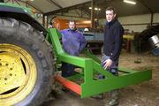 18 January 2008; John Foley, left, and Trevor Flynn with their ground leveller which won third prize in the South Kerry Partnership Farmbiz entrepreneurship awards. The Cockhill, Kilcummin based pair intend to manufacture and distribute their invention. Picture credit: Jerry Kennelly