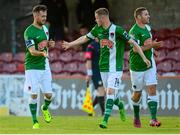 14 August 2015; Ross Gaynor, left, Cork City, celebrates scoring his side's first goal with team-mate Kevin O'Connor. SSE Airtricity League Premier Division, Cork City v Limerick FC. Turners Cross, Cork. Picture credit: Piaras Ó Mídheach / SPORTSFILE