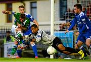 14 August 2015; John O'Flynn, Cork City, scores his side's second goal past Limerick FC goalkeeper Freddy Hall. SSE Airtricity League Premier Division, Cork City v Limerick FC. Turners Cross, Cork. Picture credit: Piaras Ó Mídheach / SPORTSFILE