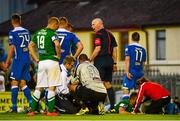 14 August 2015; Limerick FC goalkeeper Freddy Hall and Steven Beattie, Cork City, are treated by medics after picking up injuries in the second half. SSE Airtricity League Premier Division, Cork City v Limerick FC. Turners Cross, Cork. Picture credit: Piaras Ó Mídheach / SPORTSFILE