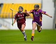 15 August 2015; Aoife Donohue, Galway, in action against Shauna Sinnott, Wexford. Liberty Insurance All-Ireland Senior Camogie Championship, Semi-Final, Galway v Wexford, Nowlan Park, Kilkenny. Picture credit: Sam Barnes / SPORTSFILE