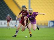 15 August 2015; Siobhán Coen, Galway, in action against Una Sinnott, Wexford. Liberty Insurance All-Ireland Camogie Senior Championship, Semi-Final, Galway v Wexford, Nowlan Park, Kilkenny. Picture credit: Sam Barnes / SPORTSFILE