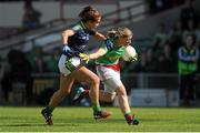 15 August 2015; Cora Staunton, Mayo in action against Aislinn Desmond, Kerry. TG4 Ladies Football All-Ireland Senior Championship, Quarter-Final, Kerry v Mayo, Gaelic Grounds, Limerick. Picture credit: Seb Daly / SPORTSFILE