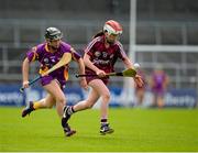 15 August 2015; Catherine Finery, Galway, in action against Shauna Sinnott, Wexford. Liberty Insurance All-Ireland Camogie Senior Championship, Semi-Final, Galway v Wexford, Nowlan Park, Kilkenny. Picture credit: Sam Barnes / SPORTSFILE
