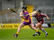 15 August 2015;Shauna Sinnott, Wexford, in action against Aoife Donohue, Galway. Liberty Insurance All-Ireland Camogie Senior Championship, Semi-Final, Galway v Wexford, Nowlan Park, Kilkenny. Picture credit: Sam Barnes / SPORTSFILE