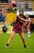 15 August 2015; Niamh McGrath, Galway, scores the winning point from a free at the end of extra time. Liberty Insurance All-Ireland Camogie Senior Championship, Semi-Final, Galway v Wexford, Nowlan Park, Kilkenny. Picture credit: Sam Barnes / SPORTSFILE