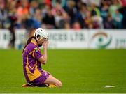 15 August 2015; Mary Leacy, Wexford, drops to her knees in dismay at the final whistle. Liberty Insurance All-Ireland Camogie Senior Championship, Semi-Final, Galway v Wexford, Nowlan Park, Kilkenny. Picture credit: Sam Barnes / SPORTSFILE