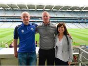 15 August 2015; Waterford great John Mullane in attendance at today's Bord Gáis Energy Legends Tour at Croke Park, where he relived some of most memorable moments from his playing career, with Mark Callahan and Anne Costello, from Clonsilla, Dublin. All Bord Gáis Energy Legends Tours include a trip to the GAA Museum, which is home to many exclusive exhibits, including the official GAA Hall of Fame. For booking and ticket information about the GAA legends for this summer visit www.crokepark.ie/gaa-museum. Croke Park, Dublin. Picture credit: Piaras Ó Mídheach / SPORTSFILE