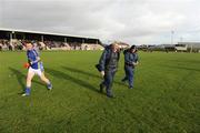 18 January 2009; Wicklow manager Mick O'Dwyer and selector Gerry Farrell make their way to the sideline after captain Leighton Glynn, left, lost the coin toss. O'Byrne Cup Semi-Final, Louth v Wicklow, Drogheda, Co. Louth. Photo by Sportsfile