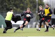 21 January 2009; Ulster's David Pollock, centre, in action during squad training. Newforge Country Club, Belfast. Picture credit: Oliver McVeigh / SPORTSFILE