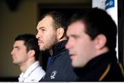 21 January 2009; Leinster's coach Michael Cheika speaking to the media during a team press conference with Rob Kearney and Shane Jennings. Bective Rangers RFC, Donnybrook, Dublin. Picture credit: Matt Browne / SPORTSFILE