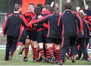 21 January 2009; Kilkenny College players celebrate at the final whistle. Vinnie Murray Cup, 2nd Round, Kilkenny College v St Andrew's, Donnybrook Stadium, Dublin. Picture credit: Matt Browne / SPORTSFILE