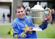 22 January 2009; Jockey Philip Enright celebrates with the Thyeste cup after winning the Ellen Construction Thyestes Handicap Chase on Preists Leap. Gowran Park, Co. Kilkenny. Picture credit: Matt Browne / SPORTSFILE