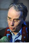 22 January 2009; Drogheda United's Club Promotions Officer Terry Collins speaking to media after leaving the High Court where he represented Drogheda United Football Club at an Examinership hearing. The Four Courts, Dublin. Picture credit: Stephen McCarthy / SPORTSFILE