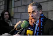 22 January 2009; Drogheda United's Club Promotions Officer Terry Collins speaking to media after leaving the High Court where he represented Drogheda United Football Club at an Examinership hearing. The Four Courts, Dublin. Picture credit: Stephen McCarthy / SPORTSFILE