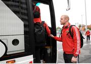 23 January 2009; Munster's Paul O'Connell makes his way onto the team bus after arriving at Toulouse airport, ahead of their Heineken Cup match against Montauban tomorrow. Toulouse, France. Picture credit: Matt Browne / SPORTSFILE