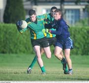 23 January 2009; Liam Murphy, St. Benildus College, Kilmacud, in action against Richard O'Driscoll, Portmarnock Community School. Leinster Schools Senior A Football Championship, round 2. Portmarnock Community School, Portmarnock, Dublin. Picture credit: Daire Brennan / SPORTSFILE