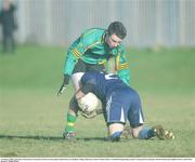 23 January 2009; Colm Fahy, Portmarnock Community School, in action against Shane Horan, St. Benildus College, Kilmacud. Leinster Schools Senior A Football Championship, round 2. Portmarnock Community School, Portmarnock, Dublin. Picture credit: Daire Brennan / SPORTSFILE