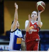 23 January 2009; Louise O'Connor, St Mary's, in action against Clodagh Scannell, Glanmire. Women's U18 National Cup Final, Glanmire, Cork, v St Mary's, Castleisland, Co. Kerry, National Basketball Arena, Tallaght, Dublin. Picture credit: Brendan Moran / SPORTSFILE