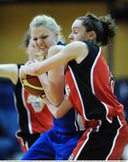 23 January 2009; Kelly O'Connell, Glanmire, in action against Miriam Leane, St Mary's. Women's U18 National Cup Final, Glanmire, Cork, v St Mary's, Castleisland, Co. Kerry, National Basketball Arena, Tallaght, Dublin. Picture credit: Brendan Moran / SPORTSFILE