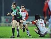 23 January 2009; Gavin Duffy, Connacht, is tackled by Justin Pendanx, Dax. European Challenge Cup, Pool 1, Round 6, Connacht v Dax, Sportsground, Galway. Picture credit: David Maher / SPORTSFILE