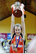 23 January 2009; St. Mary's captain Philomena O'Connor lifts the cup after the game. Women's U18 National Cup Final, Glanmire, Cork, v St Mary's, Castleisland, Co. Kerry, National Basketball Arena, Tallaght, Dublin. Picture credit: Brendan Moran / SPORTSFILE