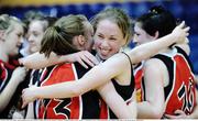 23 January 2009; Mary Herlihy, right, and Philomena O'Connor, St Mary's, celebrate after the game. Women's U18 National Cup Final, Glanmire, Cork, v St Mary's, Castleisland, Co. Kerry, National Basketball Arena, Tallaght, Dublin. Picture credit: Brendan Moran / SPORTSFILE