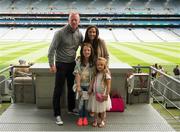 15 August 2015; Waterford great John Mullane in attendance at today's‚ Bord Gáis Energy Legends Tour at Croke Park, where he relived some of most memorable moments from his playing career, with his wife Stephanie and daughters, Abbie, aged 9, and Katie aged 4. All Bord Gáis Energy Legends Tours include a trip to the GAA Museum, which is home to many exclusive exhibits, including the official GAA Hall of Fame. For booking and ticket information about the GAA legends for this summer visit www.crokepark.ie/gaa-museum. Croke Park, Dublin. Picture credit: Piaras Ó Mídheach / SPORTSFILE