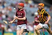 16 August 2015; Thomas Monaghan, Galway, in action against Darren Mullen, Kilkenny. Electric Ireland GAA Hurling All-Ireland Minor Championship, Semi-Final Replay, Kilkenny v Galway. Croke Park, Dublin. Picture credit: David Maher / SPORTSFILE