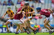 16 August 2015; Tadhg O'Dwyer, Kilkenny, in action against Ian O'Brien, left, and Ciarán Connor, Galway. Electric Ireland GAA Hurling All-Ireland Minor Championship, Semi-Final Replay, Kilkenny v Galway. Croke Park, Dublin. Picture credit: Piaras Ó Mídheach / SPORTSFILE