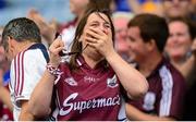 16 August 2015; A Galway supporter celebrates a late goal by Cian Salmon. Electric Ireland GAA Hurling All-Ireland Minor Championship, Semi-Final Replay, Kilkenny v Galway. Croke Park, Dublin. Picture credit: Piaras Ó Mídheach / SPORTSFILE
