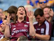 16 August 2015; A Galway supporter celebrates a late goal by Cian Salmon. Electric Ireland GAA Hurling All-Ireland Minor Championship, Semi-Final Replay, Kilkenny v Galway. Croke Park, Dublin. Picture credit: Piaras Ó Mídheach / SPORTSFILE