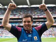 16 August 2015; Galway manager Jeffrey Lynskey  celebrates victory. Electric Ireland GAA Hurling All-Ireland Minor Championship, Semi-Final Replay, Kilkenny v Galway. Croke Park, Dublin. Picture credit: Ray McManus / SPORTSFILE
